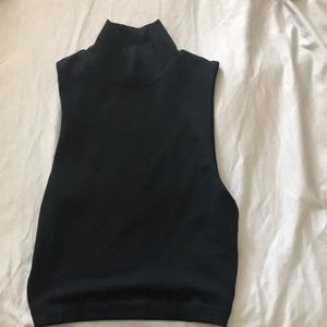 Black turtleneck crop